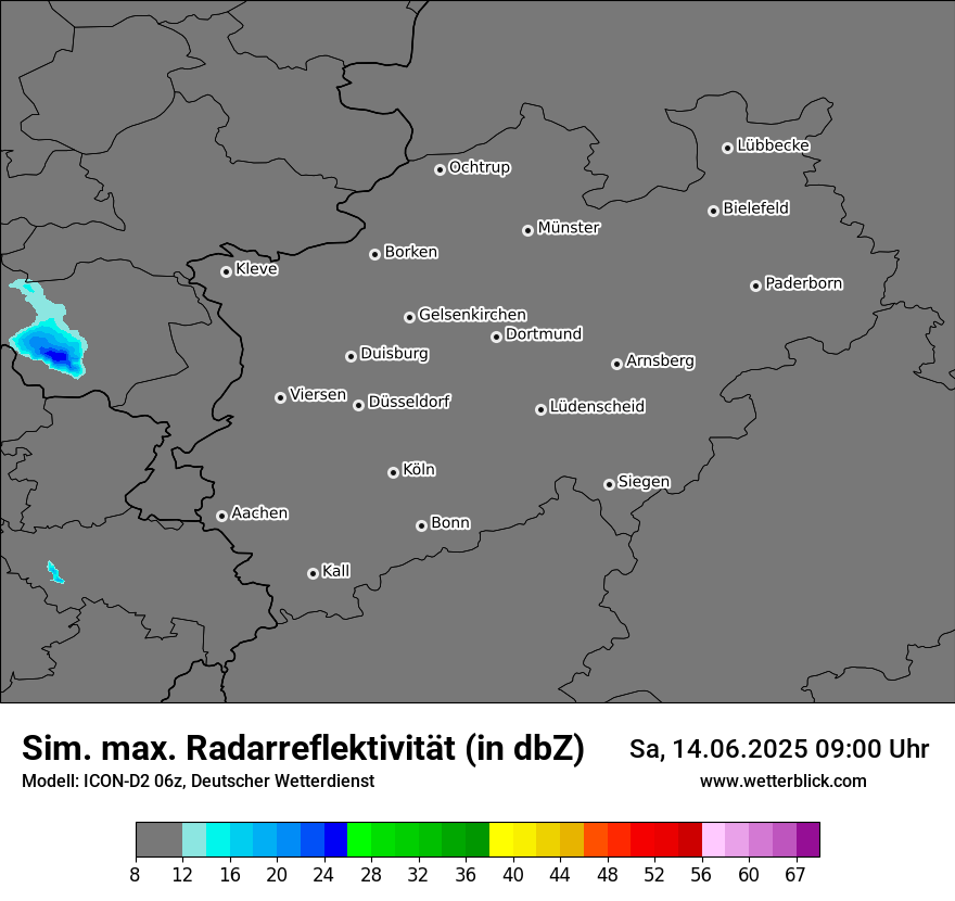 Modellkarten Simuliertes Radarbild