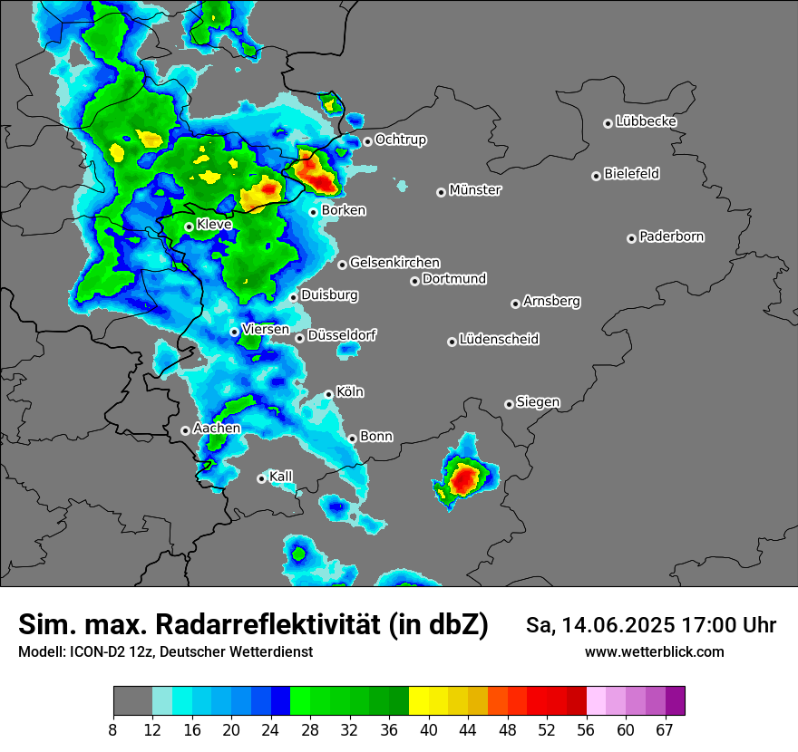Modellkarten Simuliertes Radarbild