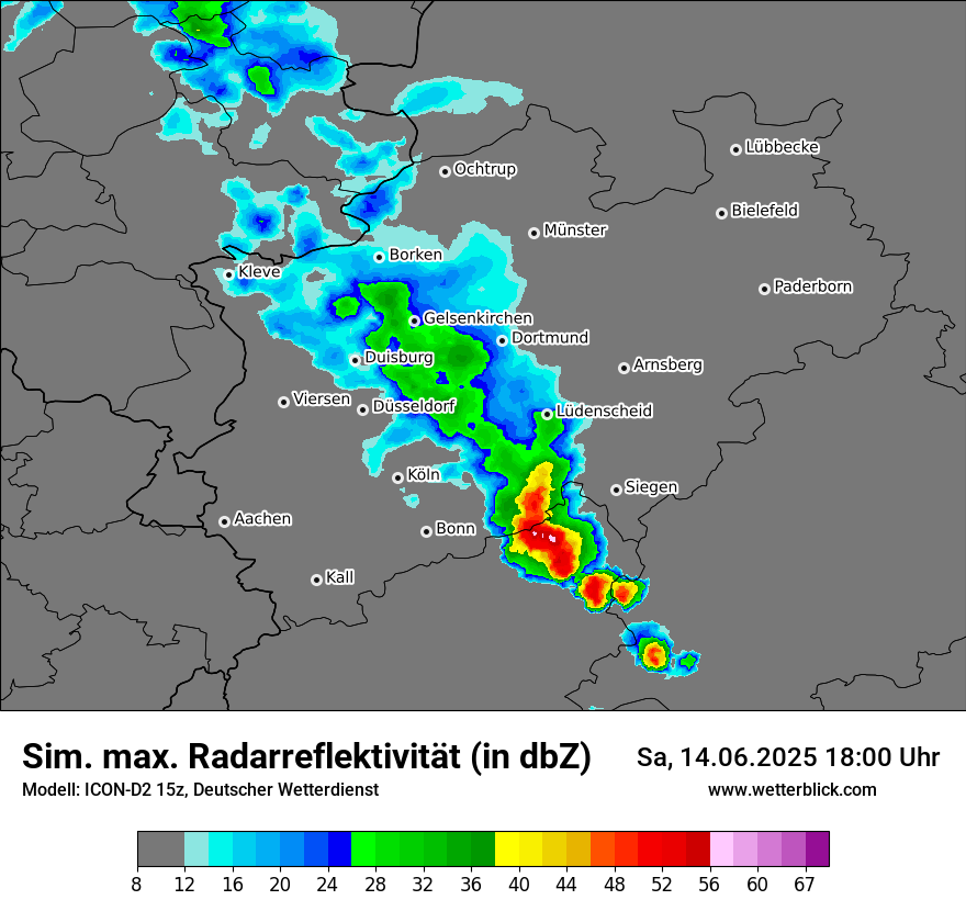 Modellkarten Simuliertes Radarbild