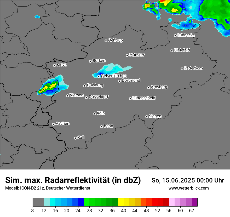 Modellkarten Simuliertes Radarbild