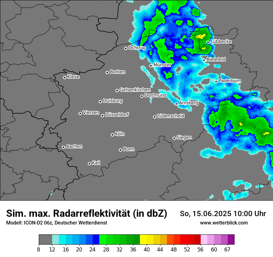 Modellkarten Simuliertes Radarbild