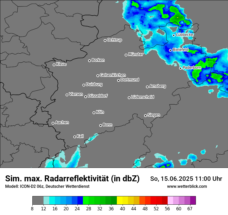 Modellkarten Simuliertes Radarbild