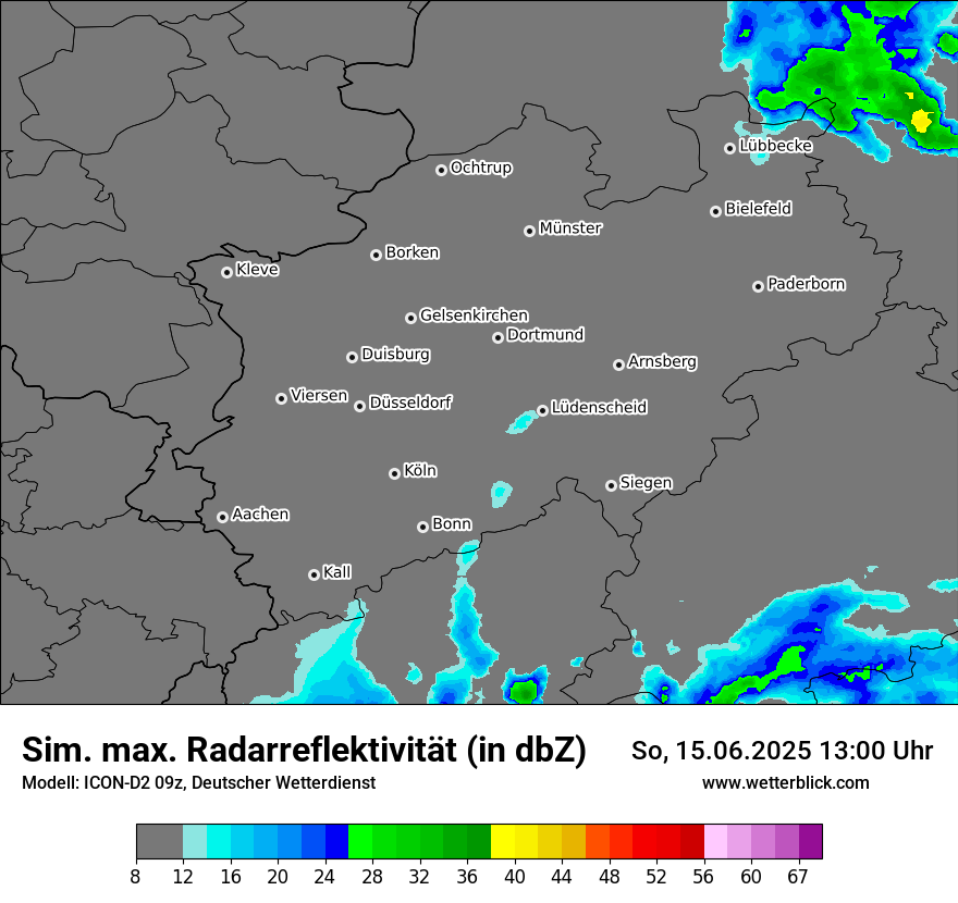 Modellkarten Simuliertes Radarbild