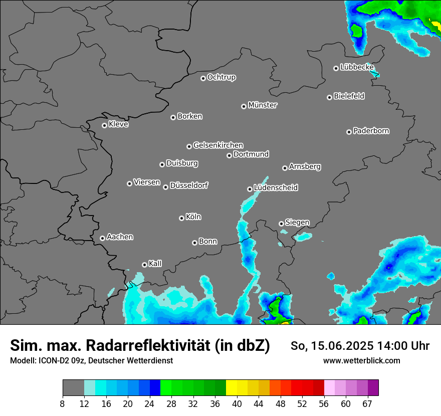 Modellkarten Simuliertes Radarbild