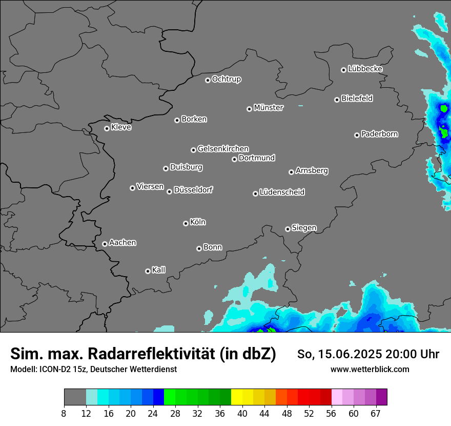 Modellkarten Simuliertes Radarbild