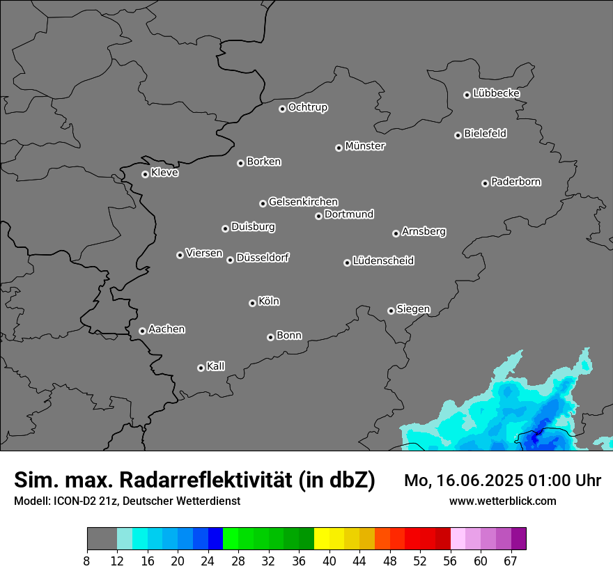 Modellkarten Simuliertes Radarbild