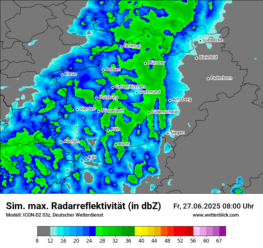 Modellkarten Simuliertes Radarbild