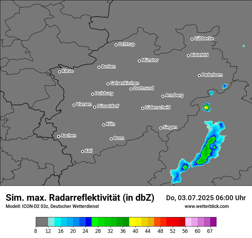 Modellkarten Simuliertes Radarbild