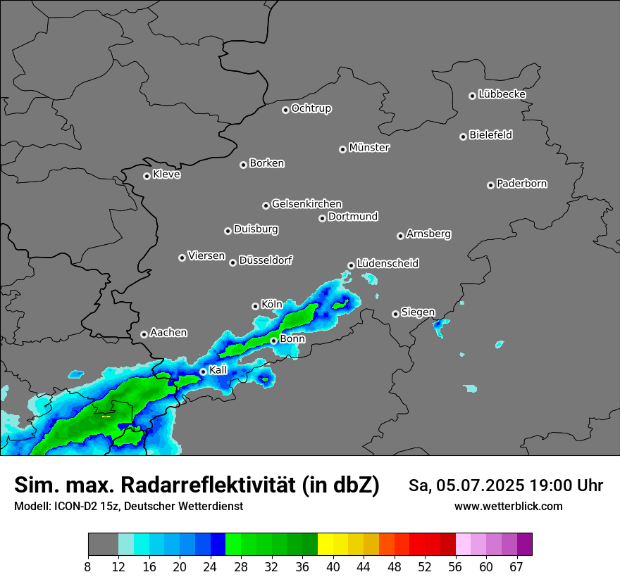 Modellkarten Simuliertes Radarbild