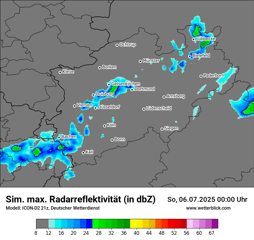 Modellkarten Simuliertes Radarbild