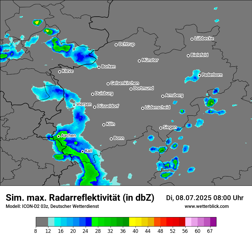 Modellkarten Simuliertes Radarbild