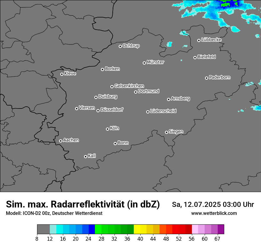 Modellkarten Simuliertes Radarbild