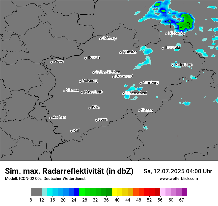 Modellkarten Simuliertes Radarbild