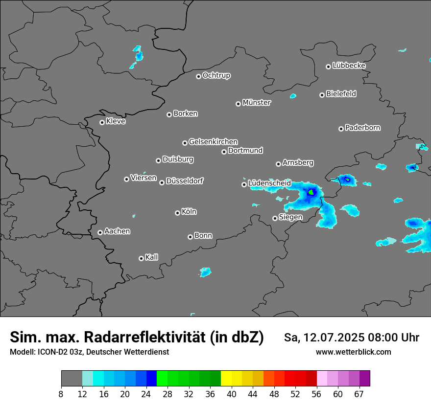 Modellkarten Simuliertes Radarbild