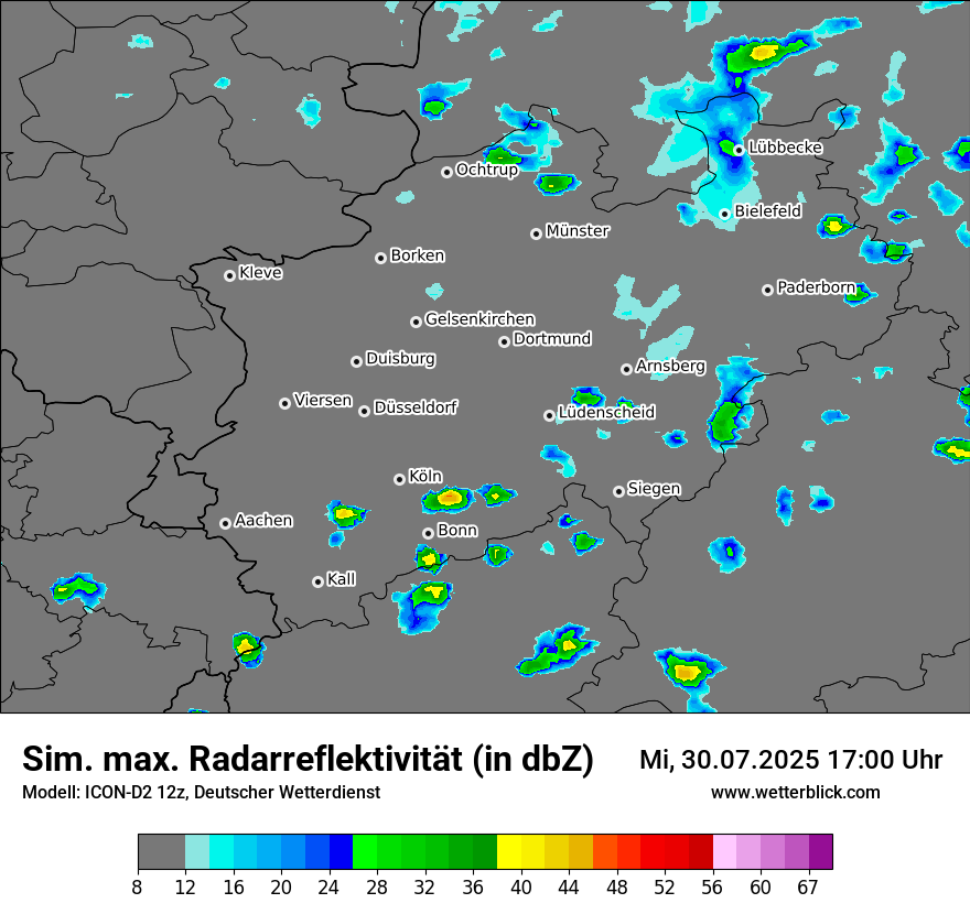 Modellkarten Simuliertes Radarbild