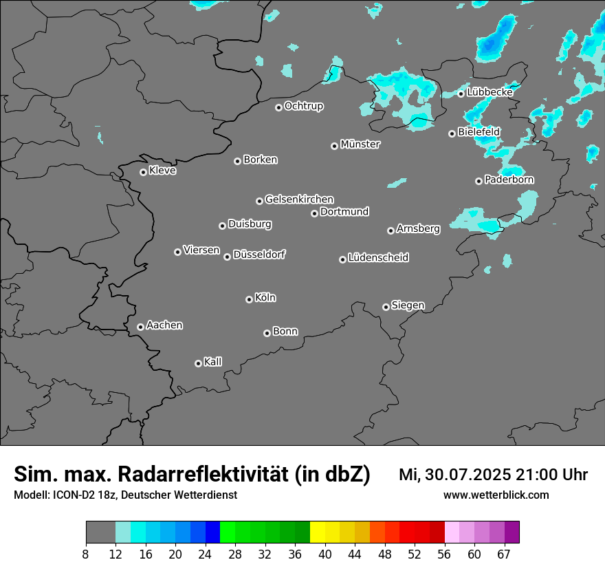 Modellkarten Simuliertes Radarbild