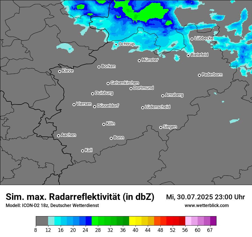 Modellkarten Simuliertes Radarbild