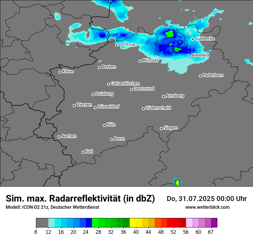 Modellkarten Simuliertes Radarbild