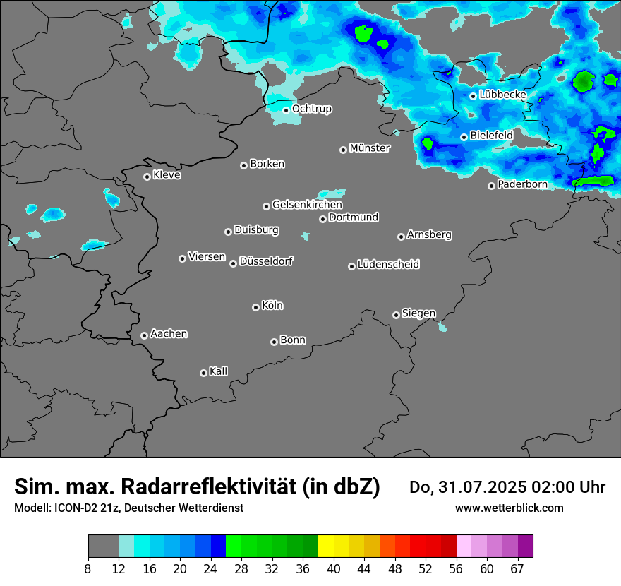 Modellkarten Simuliertes Radarbild