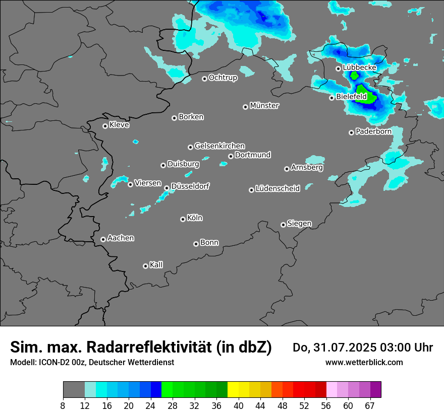 Modellkarten Simuliertes Radarbild