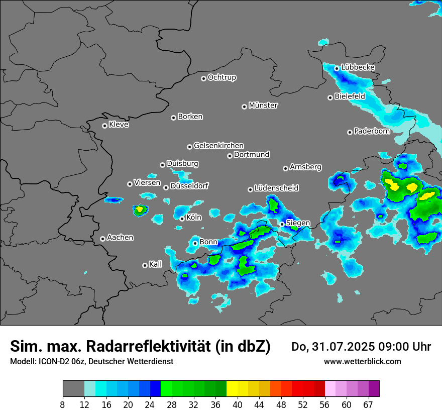 Modellkarten Simuliertes Radarbild
