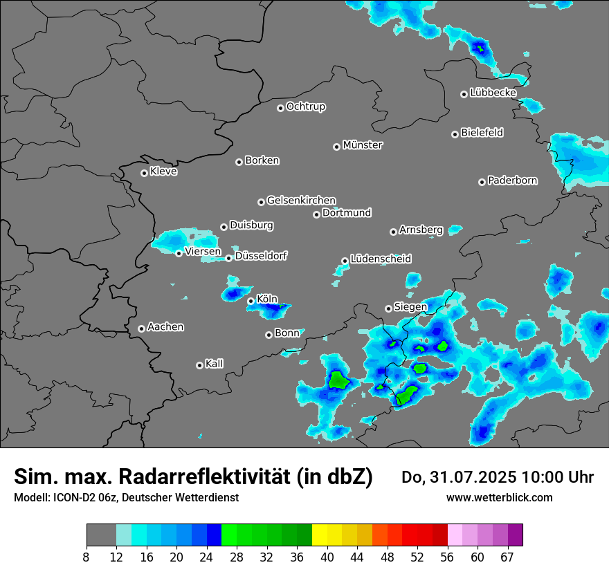 Modellkarten Simuliertes Radarbild