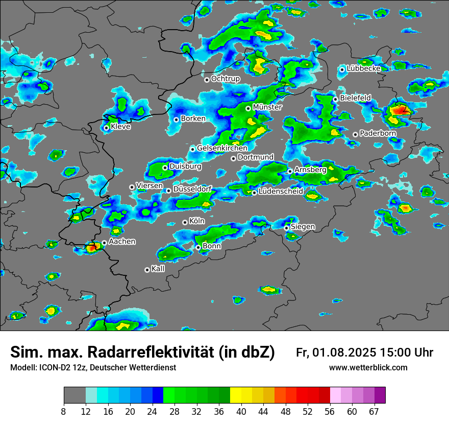 Modellkarten Simuliertes Radarbild