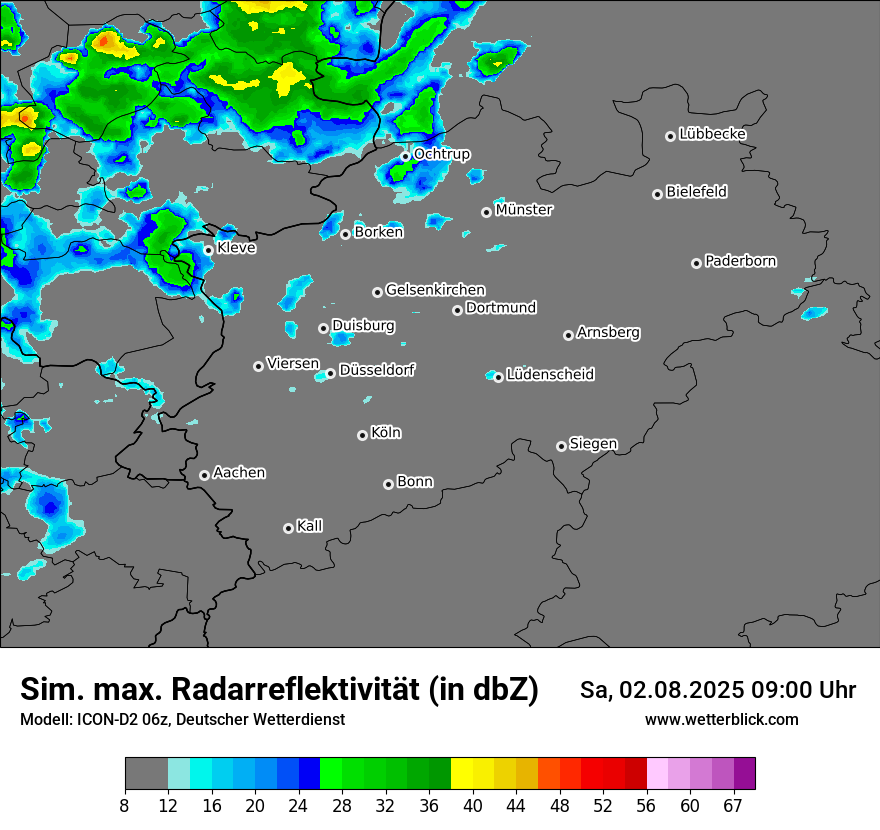 Modellkarten Simuliertes Radarbild