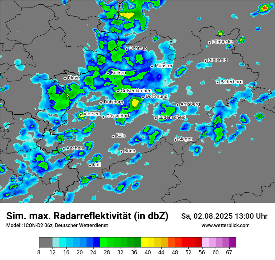 Modellkarten Simuliertes Radarbild