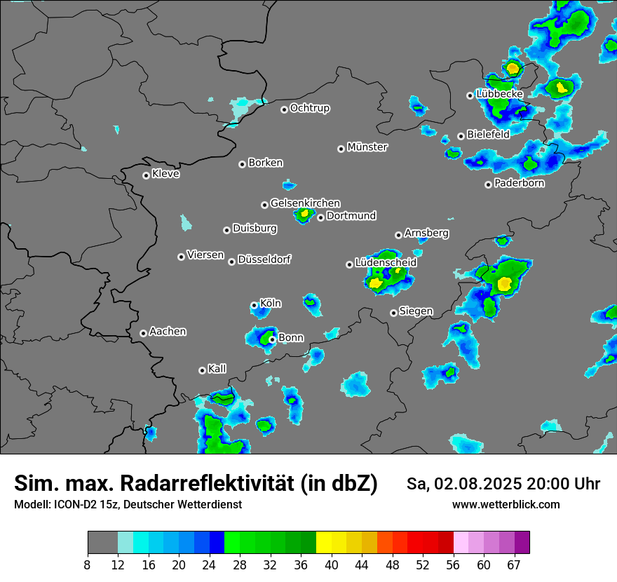 Modellkarten Simuliertes Radarbild