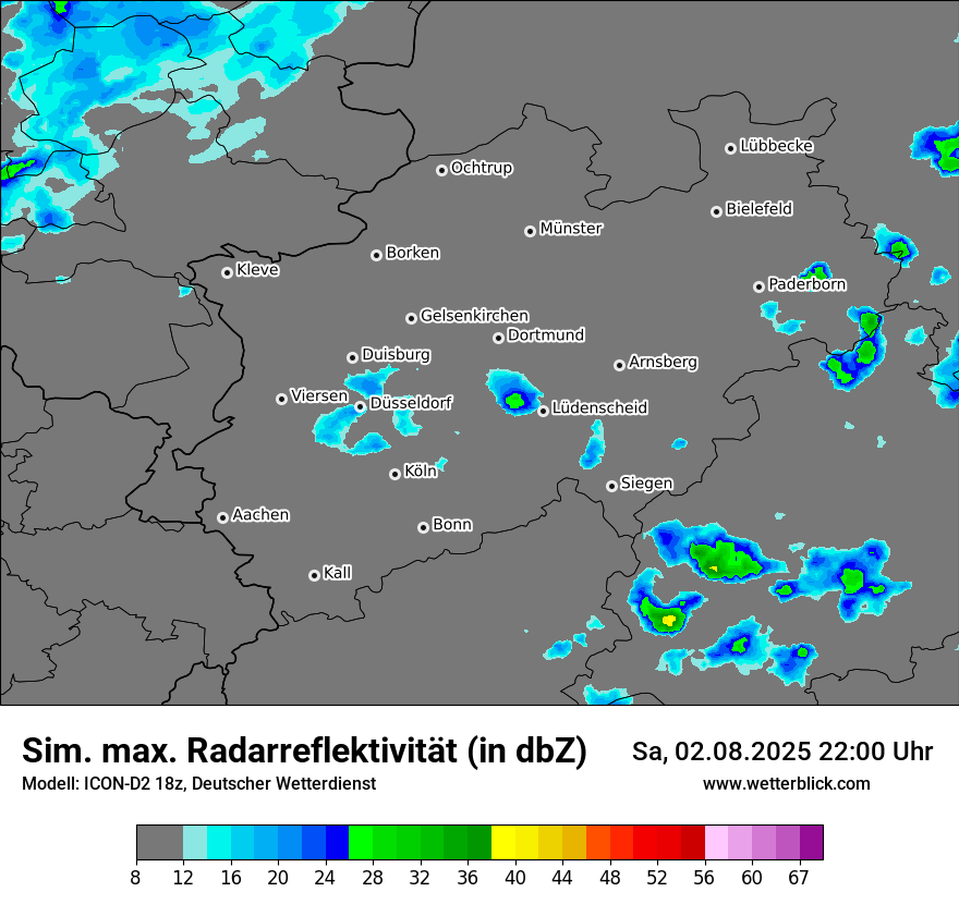 Modellkarten Simuliertes Radarbild