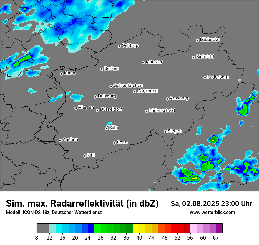 Modellkarten Simuliertes Radarbild