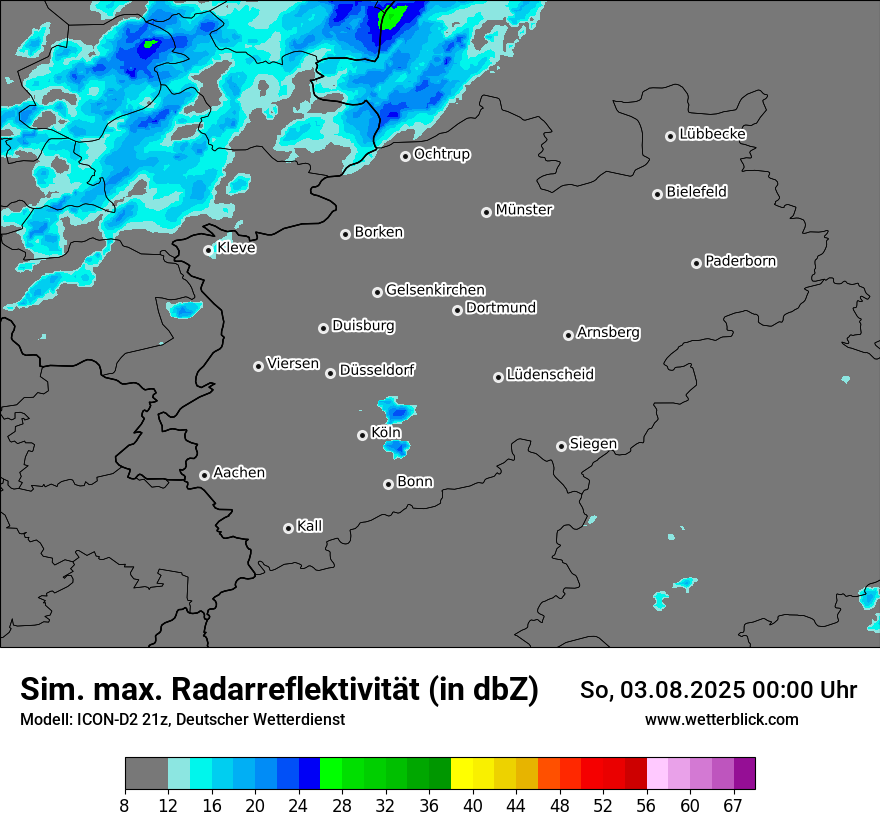 Modellkarten Simuliertes Radarbild