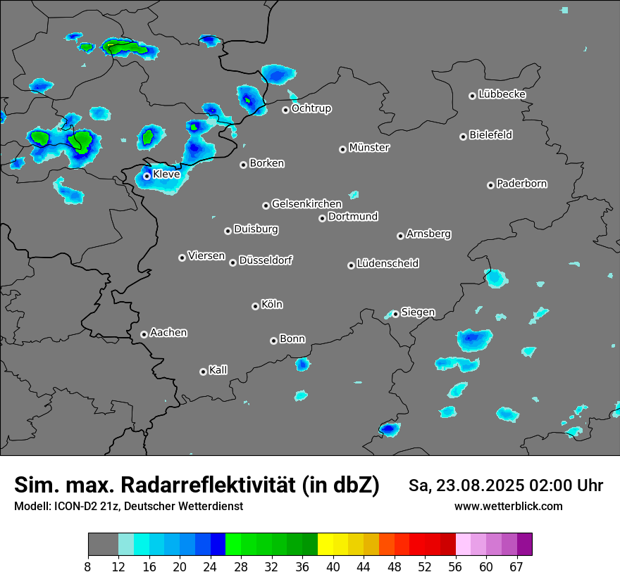 Modellkarten Simuliertes Radarbild