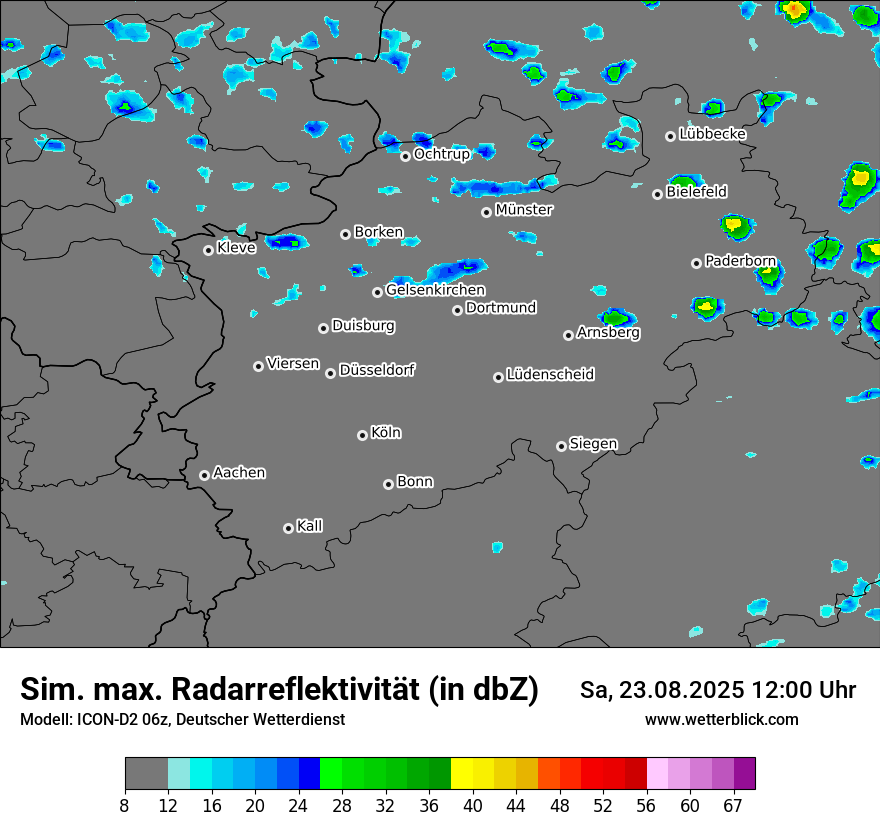 Modellkarten Simuliertes Radarbild