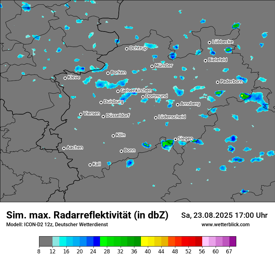 Modellkarten Simuliertes Radarbild