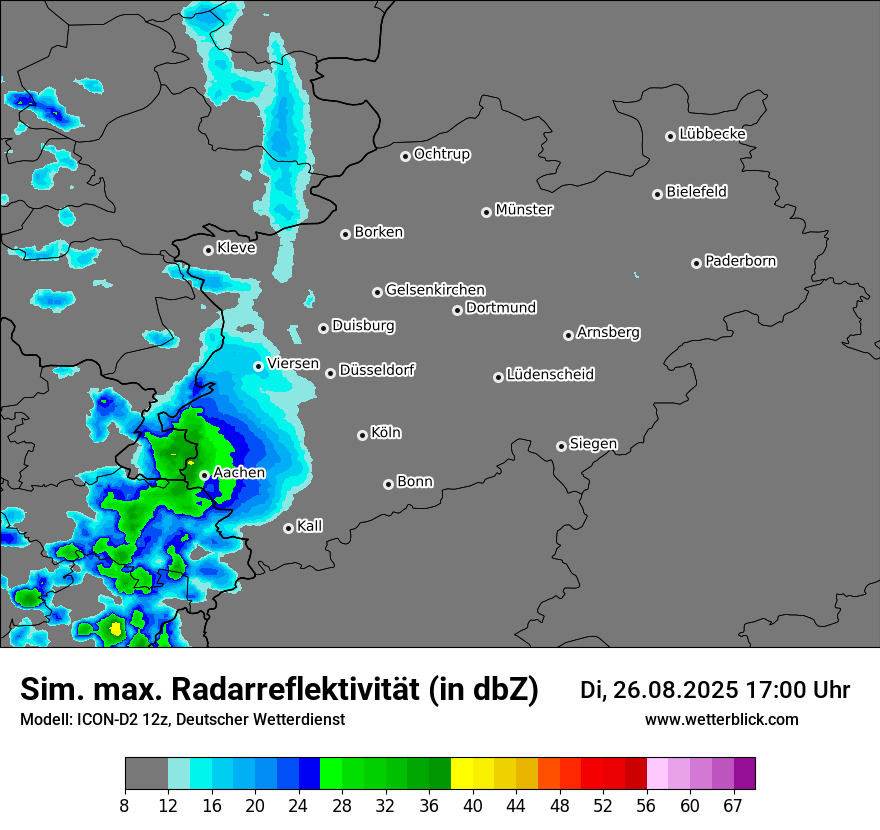Modellkarten Simuliertes Radarbild