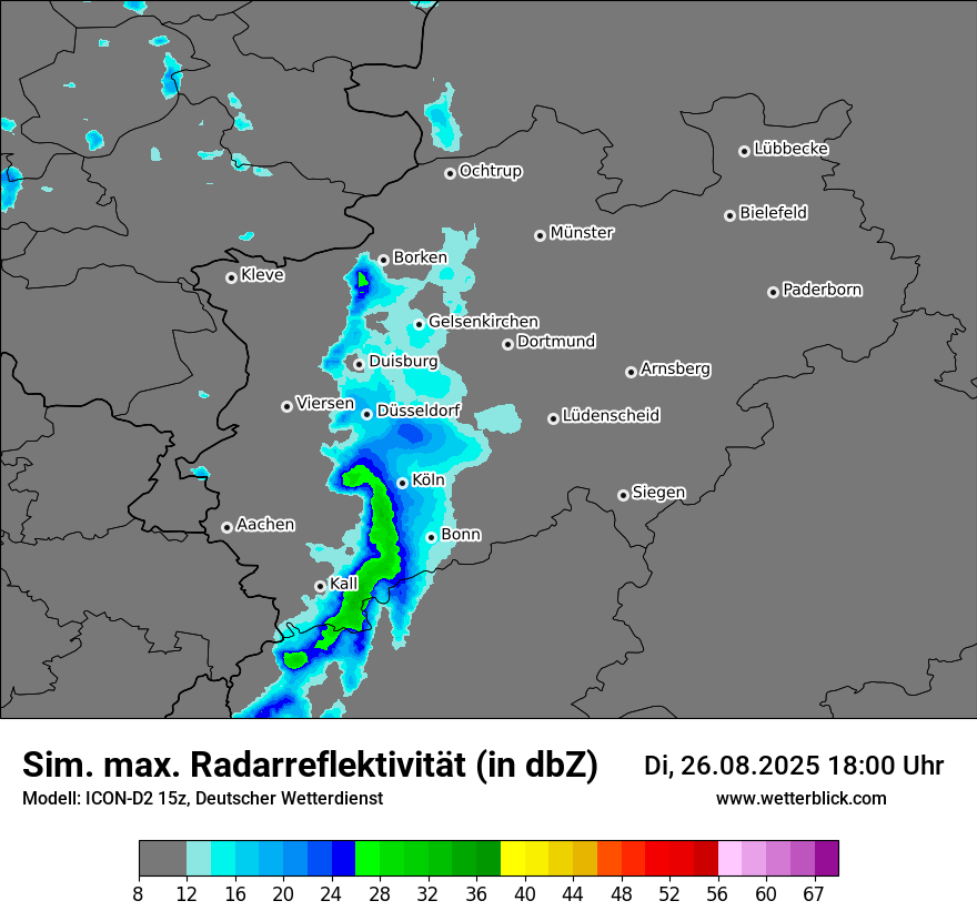 Modellkarten Simuliertes Radarbild