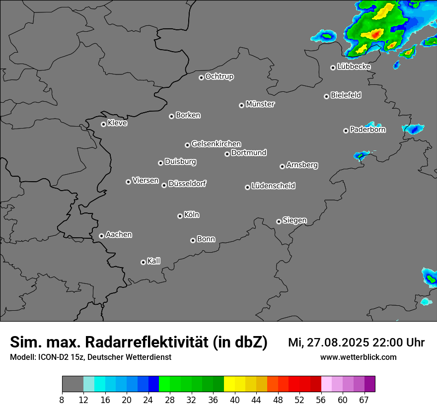 Modellkarten Simuliertes Radarbild
