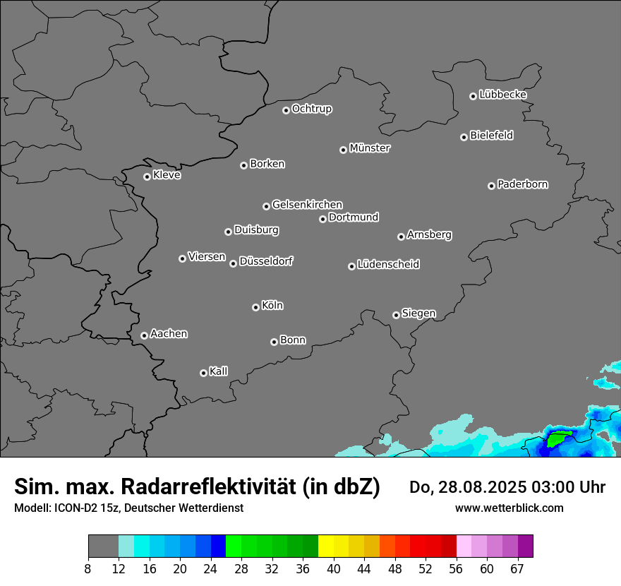 Modellkarten Simuliertes Radarbild