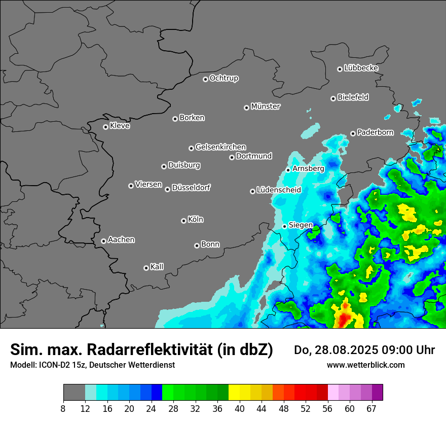Modellkarten Simuliertes Radarbild