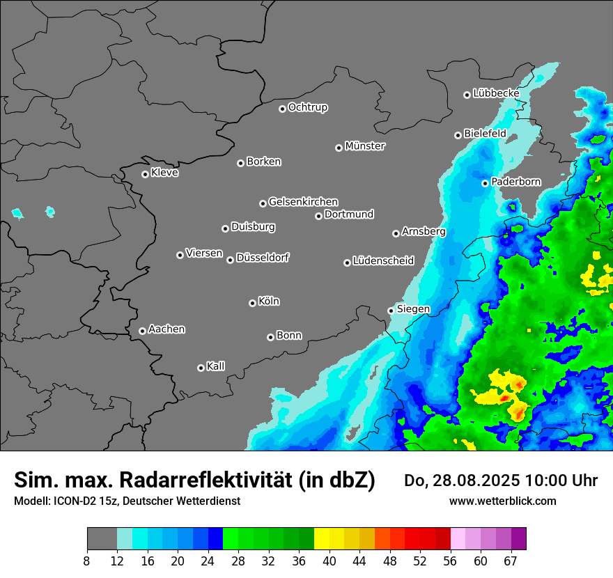 Modellkarten Simuliertes Radarbild