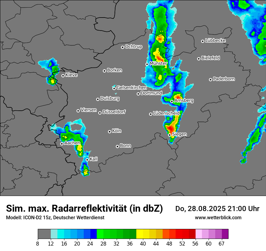 Modellkarten Simuliertes Radarbild