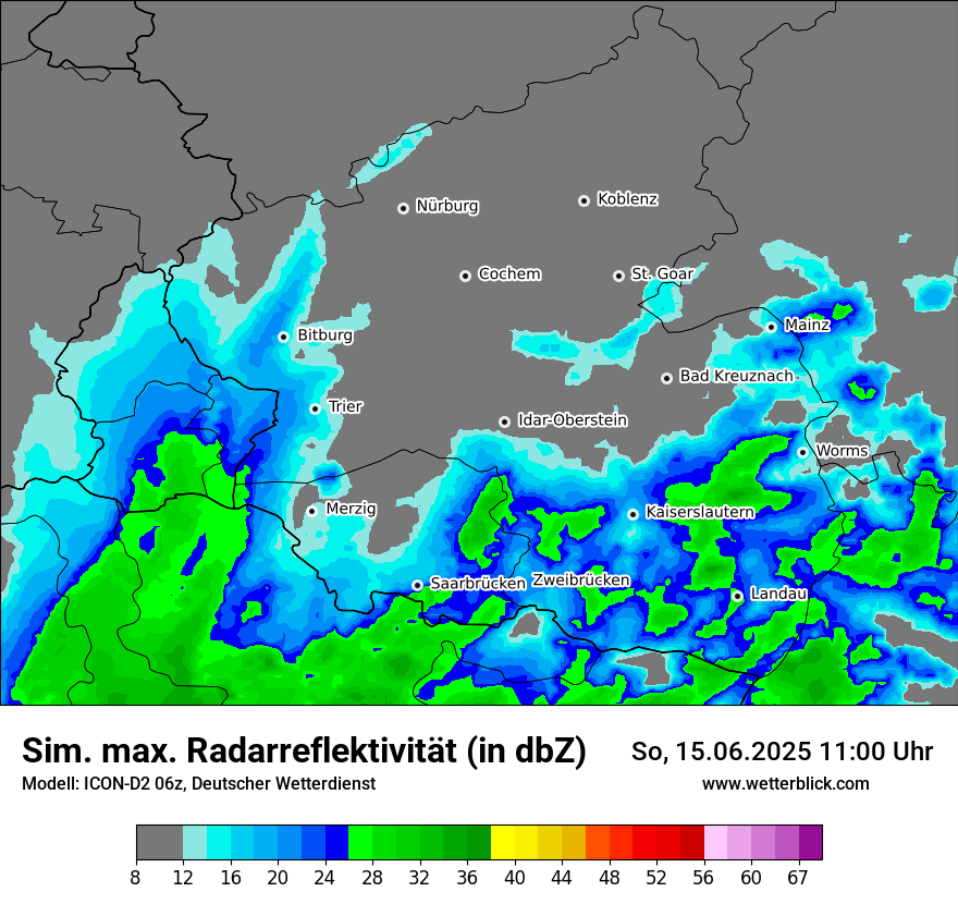Modellkarten Simuliertes Radarbild