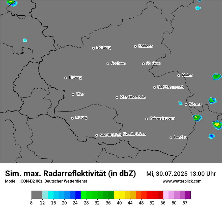 Modellkarten Simuliertes Radarbild