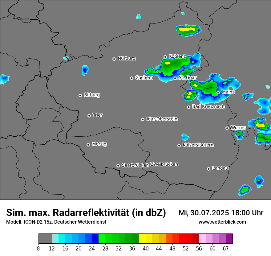 Modellkarten Simuliertes Radarbild