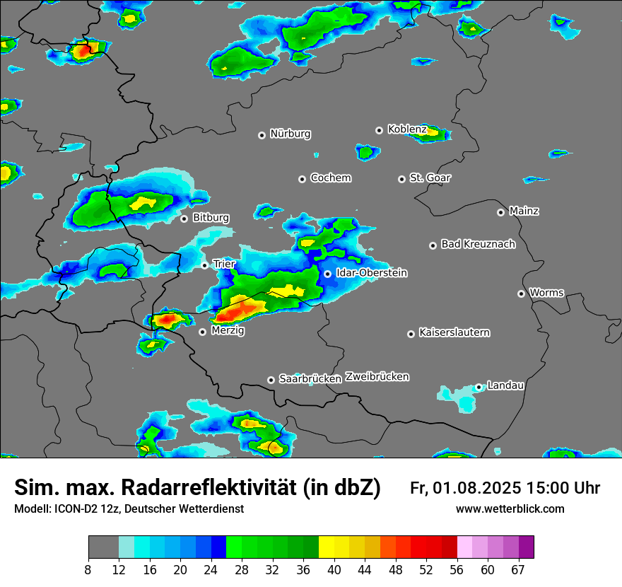 Modellkarten Simuliertes Radarbild