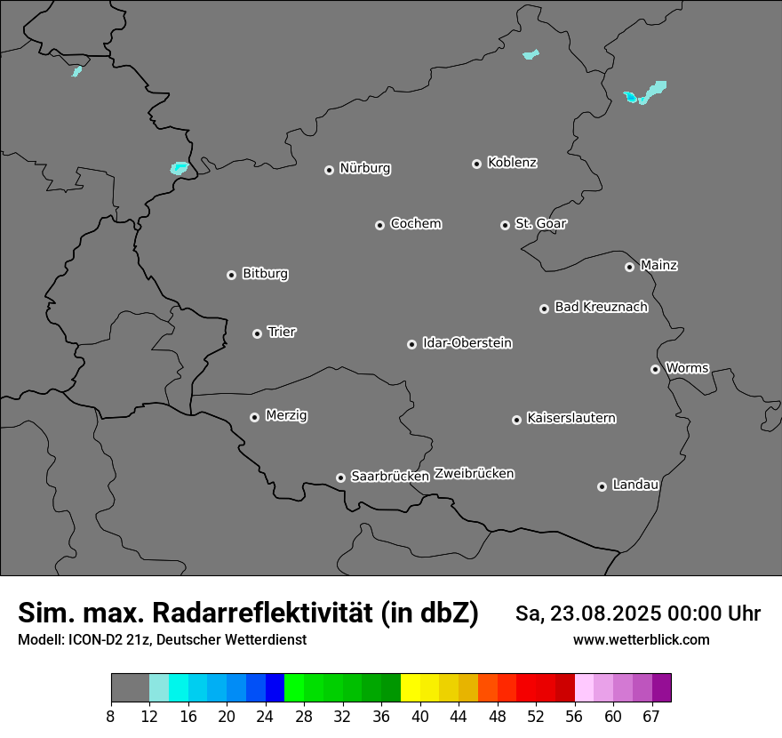 Modellkarten Simuliertes Radarbild