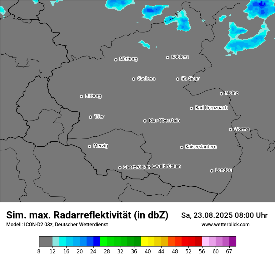 Modellkarten Simuliertes Radarbild