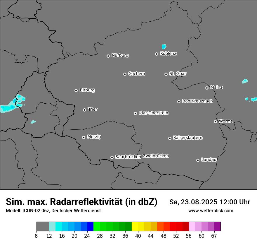 Modellkarten Simuliertes Radarbild